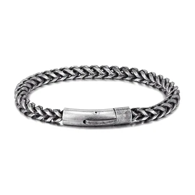 Pulsera de Cadena de Trigo Biker, Acero Inoxidable Antiguo