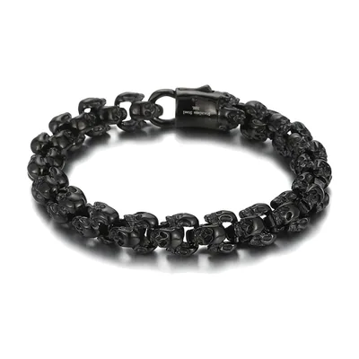 Totenkopf Gliederkette für Herren, 316L Edelstahl