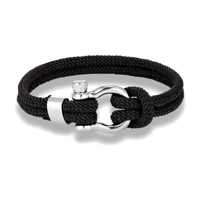 Bracciale in Corda Nautica con Chiusura a Vite, Acciaio Inossidabile