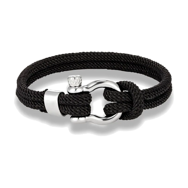 Pulsera de Cuerda Náutica con Cierre de Tornillo, Acero Inoxidable