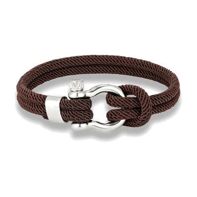 Bracciale in Corda Nautica con Chiusura a Vite, Acciaio Inox 316L