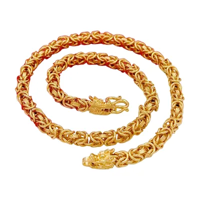Pulsera de Eslabones Bizantinos con Motivo de Dragón, Acero Inoxidable