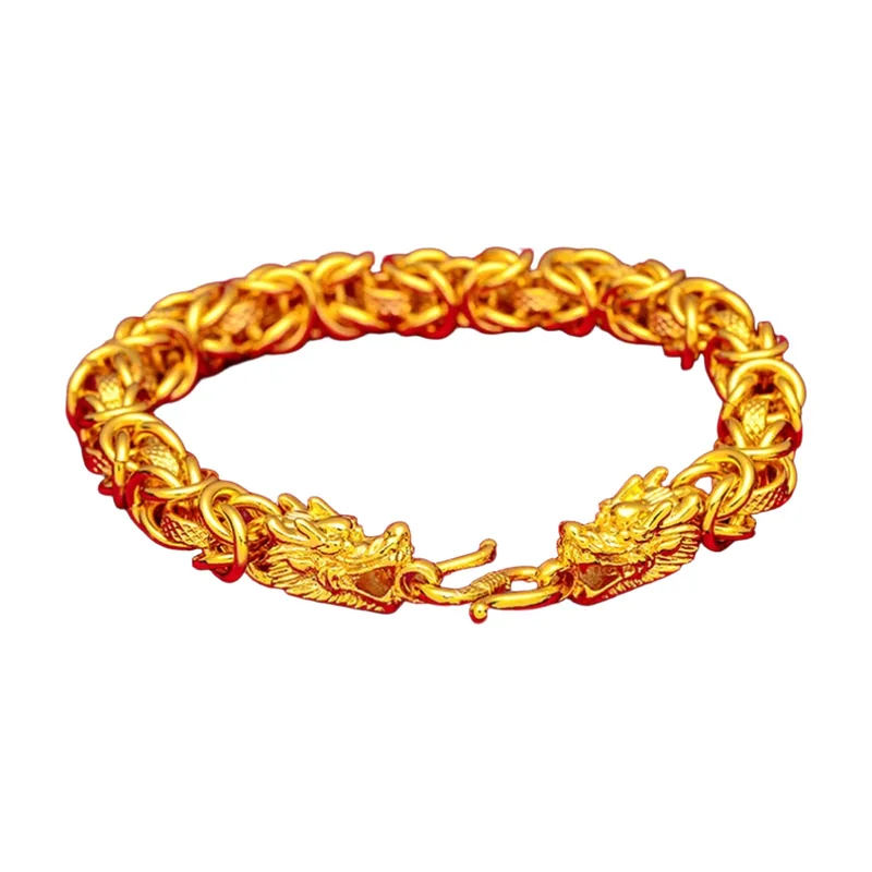Dragon Link Chain Bracelet, Byzantine Style, Stainless Steel