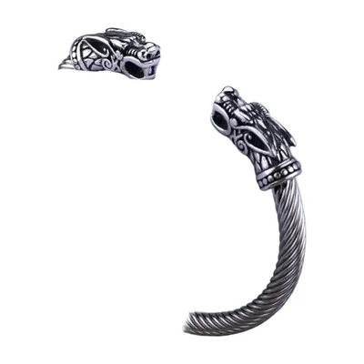 Viking Dragon Cuff Bracelet, 316L Stainless Steel