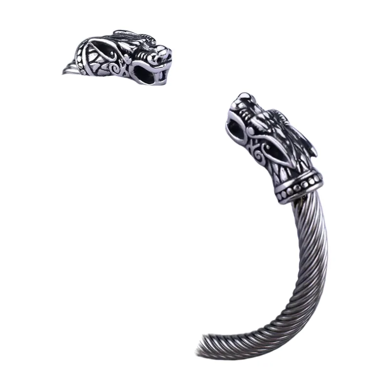 Bracelet Jonc Dragon Viking en Acier Inoxydable 316L