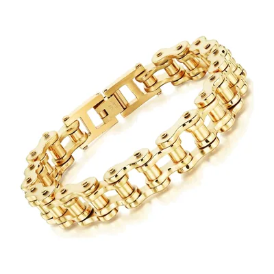 Pulsera de Eslabones de Cadena de Bicicleta, Acero Inoxidable 316L
