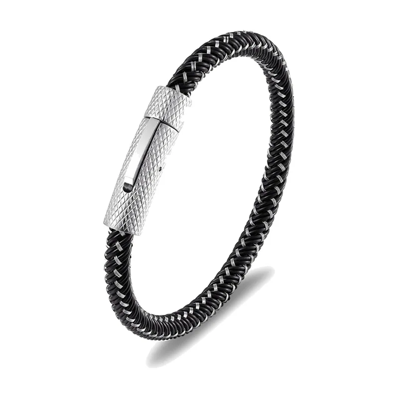 Pulsera de Cuerda Trenzada con Cierre Magnético, Acero Inoxidable