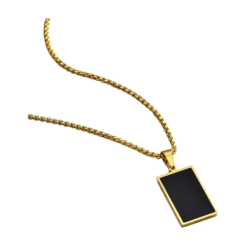 Herren Dog Tag Anhänger mit Boxkette, Edelstahl
