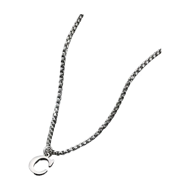 Collar con Colgante de Letra Inicial, Acero Inoxidable 316L