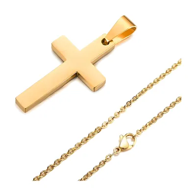 Kreuzanhänger mit Gliederkette, Edelstahl