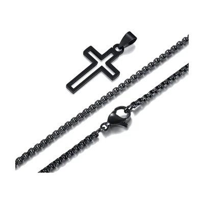 Kreuzanhänger mit Hohlkreuz-Design, 316L Edelstahl