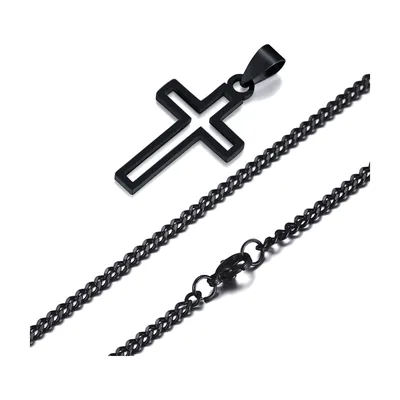 Kreuz-Anhänger mit Panzerkette, Edelstahl