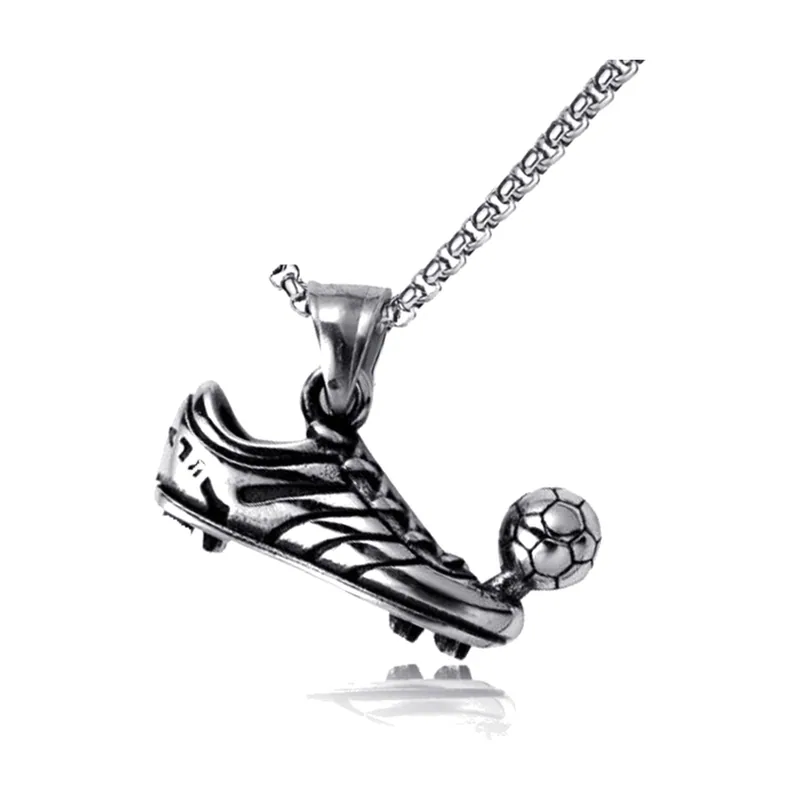 Collana con Pendente Scarpino da Calcio, Acciaio Inossidabile