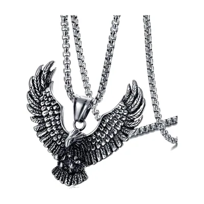 Adler Anhänger mit Boxkette, Edelstahl