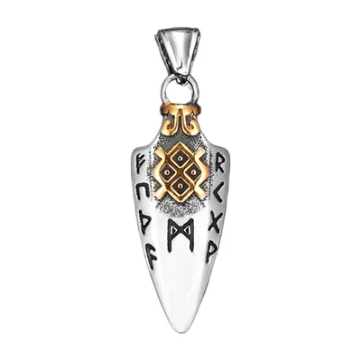 Odin Runen und Valknut Anhänger mit Kette, Edelstahl