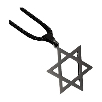 Stern von David Anhänger mit Kugelkette, 316L Edelstahl