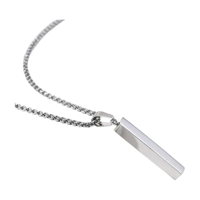 Geometrischer Stab-Anhänger mit Boxenkette, Edelstahl