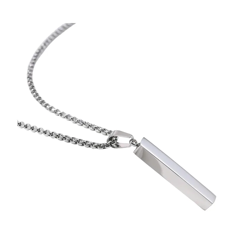 Geometrischer Stab-Anhänger mit Boxenkette, Edelstahl