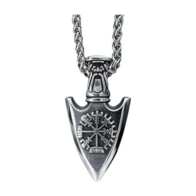 Odin Wikinger-Knoten Anhänger mit Runenkette, Edelstahl