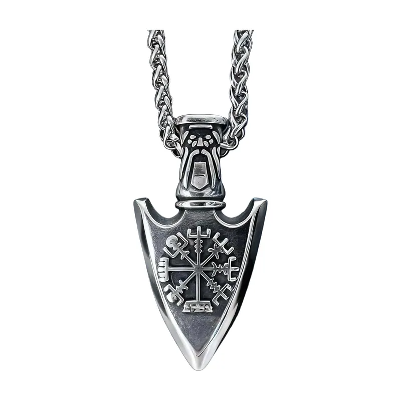 Pendentif Nœud Nordique d'Odin avec Chaîne Rune, Acier Inoxydable