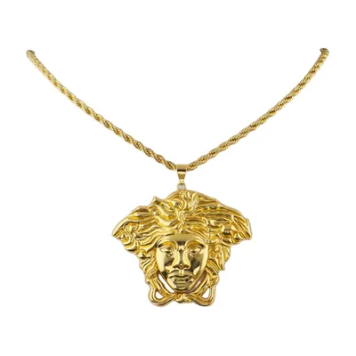 Medusa Kopf Anhänger mit Kordelkette, Edelstahl