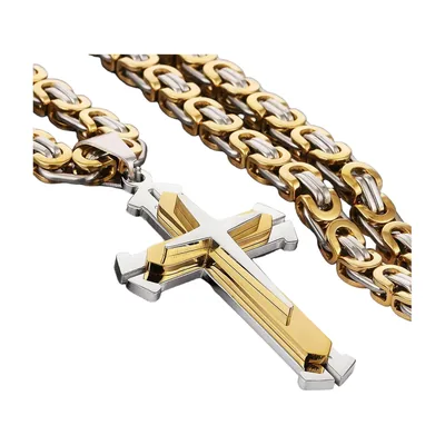 Colgante de Cruz Ortodoxa con Cadena, Acero Inoxidable 316L