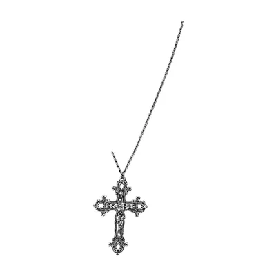 Colgante de Cruz Gótica con Zirconia, Acero Inoxidable