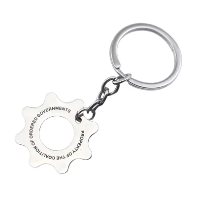 Collana con Pendente a Ingranaggio e Incisione, Acciaio Inossidabile