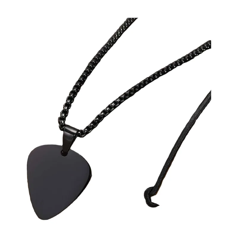 Collana con Ciondolo a Plettro per Chitarra, Acciaio Inox