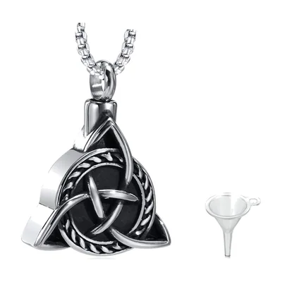Celtic Knot Urn Pendant Necklace for Ashes, Stainless Steel