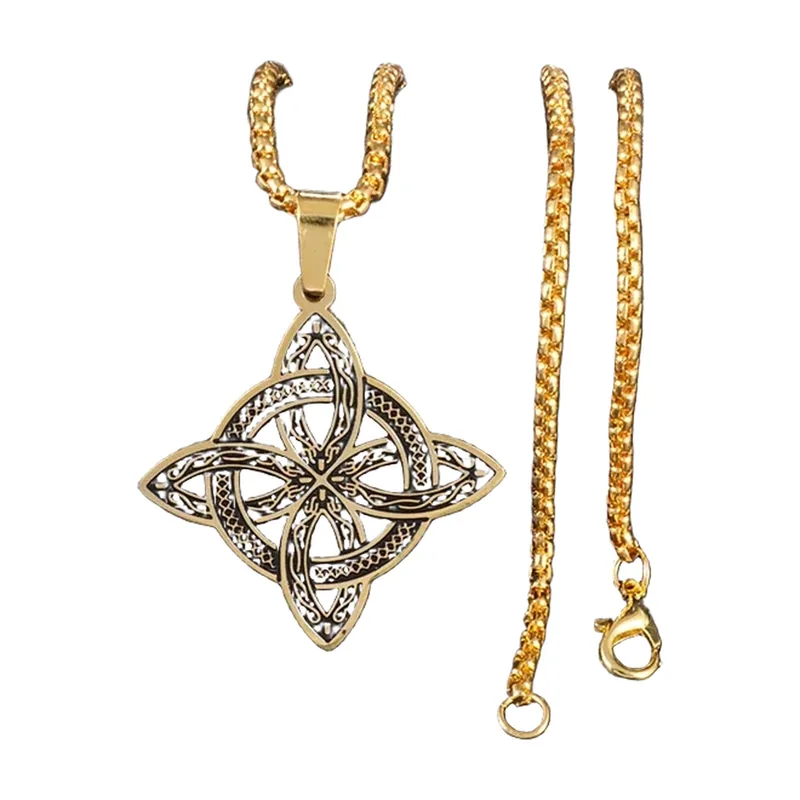 Collier Pendentif Nœud Celtique Triquetra, Acier Inoxydable 316L