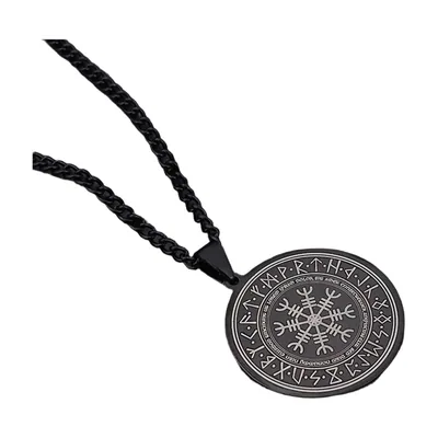 Vegvisir Nordischer Kompass Anhänger mit Panzerkette, Edelstahl