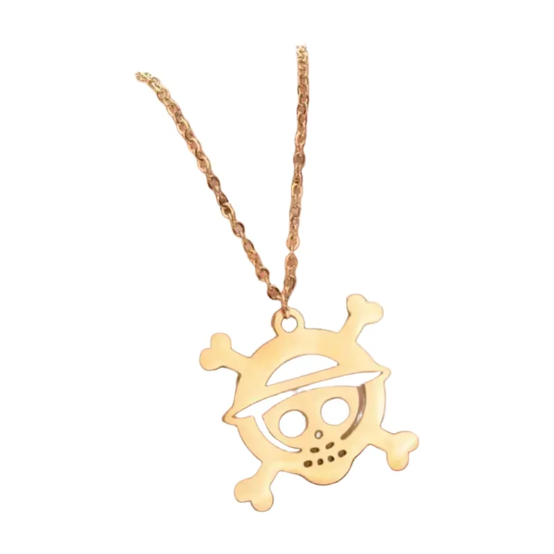 Totenkopf-Anhänger mit Ankerkette, Edelstahl