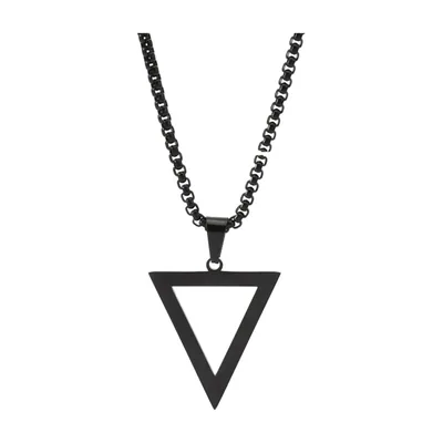 Collana con Pendente a Triangolo Traforato, Acciaio Inox 316L