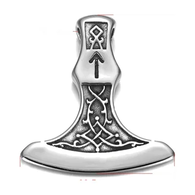 Viking Axe Pendant with Curb Chain, 316L Stainless Steel
