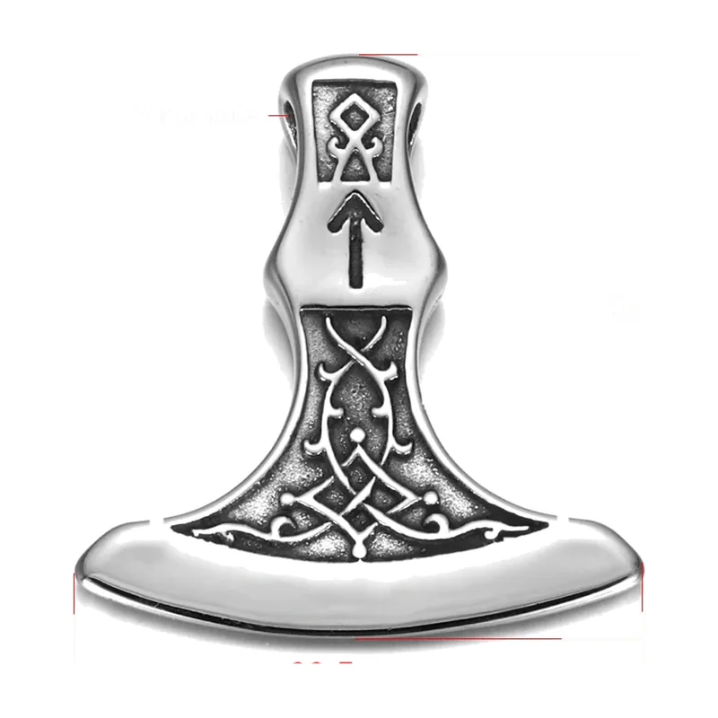 Colgante de Hacha Vikinga con Cadena, Acero Inoxidable 316L