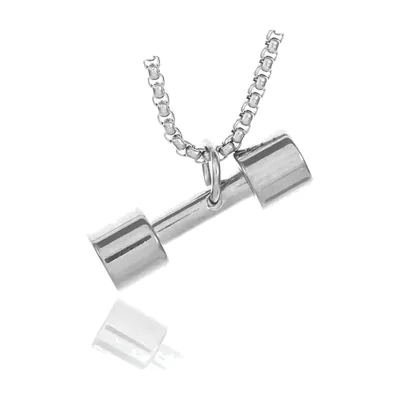 Hantel-Anhänger Kette für Herren, 316L Edelstahl