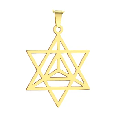 Collana con Ciondolo Stella Merkaba, Acciaio Inossidabile 316L