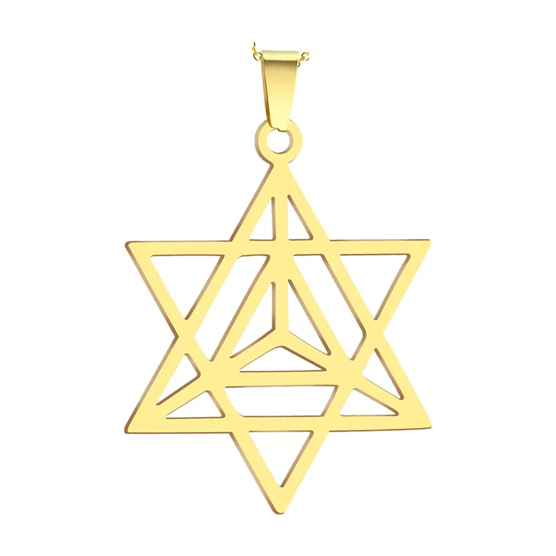 Collier avec Pendentif Étoile Merkaba, Acier Inoxydable 316L