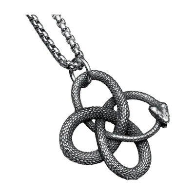 Ouroboros Schlangen-Anhänger mit Kette, 316L Edelstahl