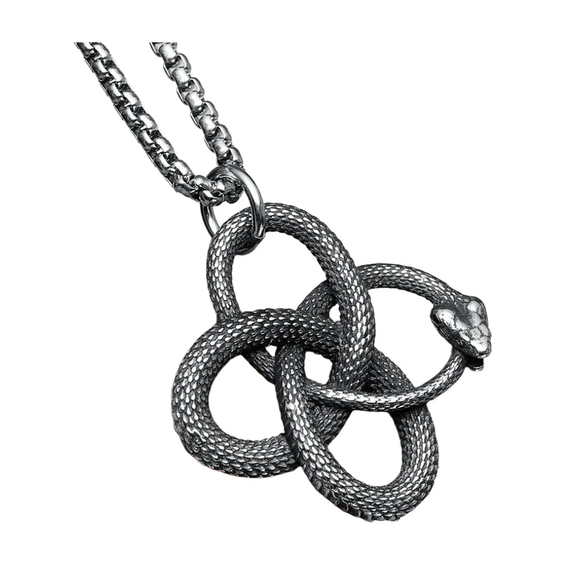 Collier avec Pendentif Serpent Ouroboros, Acier Inoxydable 316L