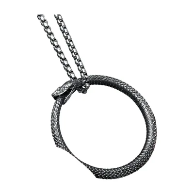 Ouroboros Schlangen-Anhänger mit Panjerkette, Edelstahl