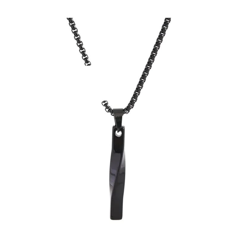 Geometrischer Twist-Anhänger mit Kette, 316L Edelstahl
