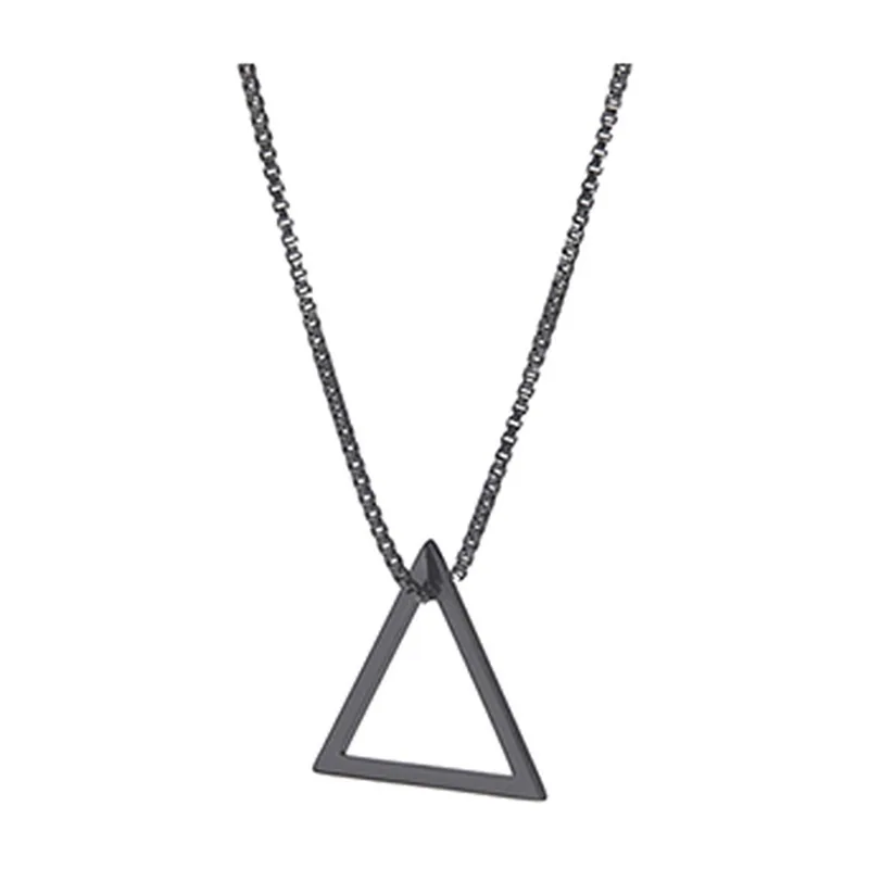Collar con Colgante de Triángulo Invertido, Acero Inoxidable