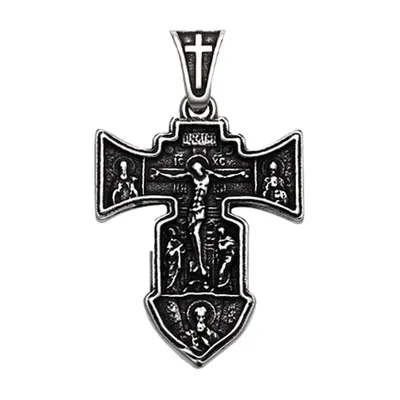 Christliches Kreuz-Anhänger mit detaillierten Gravuren, Edelstahl