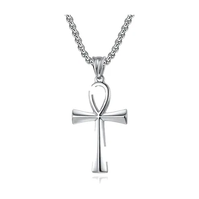 Ägyptisches Ankh Kreuz Anhänger mit Kette, 316L Edelstahl