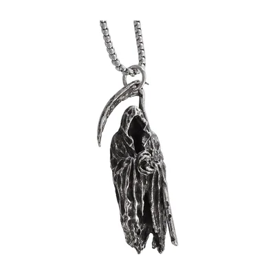 Colgante de la Parca con Cadena de Bolas, Acero Inoxidable