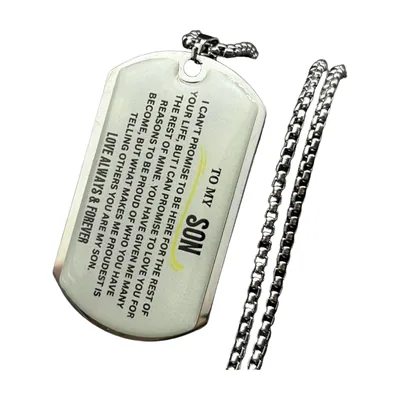 Colgante Dog Tag con Mensaje 'Te Quiero', Acero Inoxidable
