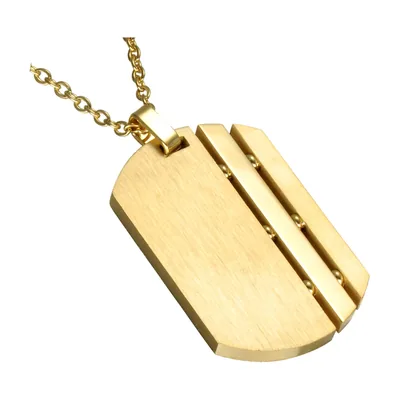 Dog Tag Anhänger mit gebürstetem Finish, Edelstahl