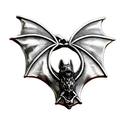 Fledermaus Anhänger mit Curb-Kette, Edelstahl